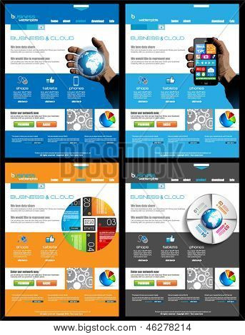 Raccolta sito dei 4 modelli per scopi aziendali e cloud aziendali. Ideale per società Blog