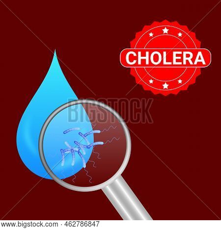 Showing Cholera Becteria In Water Drop. Main Reason For Cholera Is Water Pollution.