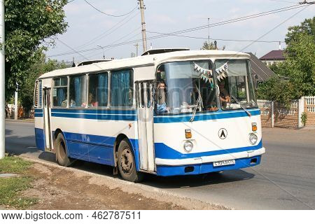 Ufa, Russia - September 5, 2008: Old Soviet Urban Bus Laz-695n Lviv In The City Street.
