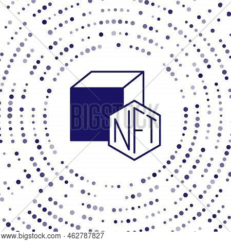 Blue Nft Digital Crypto Art Icon Isolated On White Background. Non Fungible Token. Abstract Circle R