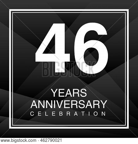 46 Year Anniversary Celebration Logo Vector On Red Background, 46 Number Design, 46th Birthday Logo,