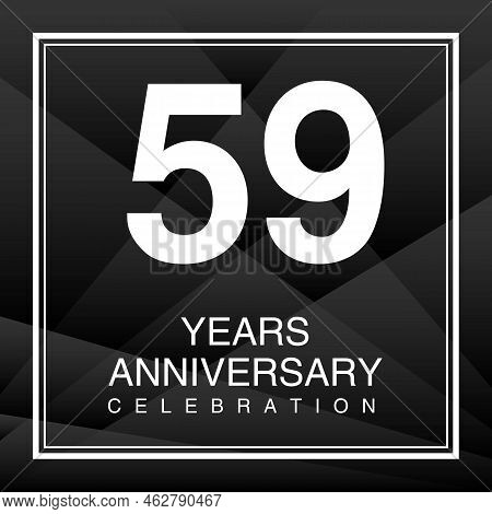 59 Year Anniversary Celebration Logo Vector On Red Background, 59 Number Design, 59th Birthday Logo,