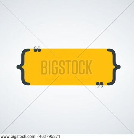 Quote Symbol. Bracket Icon. Typography Element. Stock Vector Illustration Isolated On White Backgrou