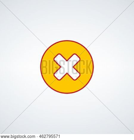 Red Delete, Cancel, Close, Remove Icon Set In Circle. Stock Vector Illustration Isolated On White Ba