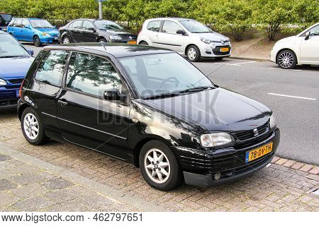 Rotterdam, The Netherlands - August 9, 2014: Black Compact Car Seat Arosa (6h) In The City Street.