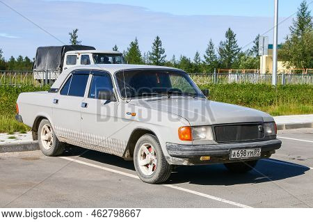 Novyy Urengoy, Russia - July 1, 2022: Old Sedan Car Gaz-31029 Volga In The City Street.