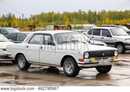 Nadym, Russia - August 29, 2015: Classic Soviet Sedan Gaz-24-10 Volga In The City Street.