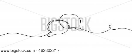 Continuous Line Drawing. Speech Bubbles Isolated On White Background For Mobile App And Social Media