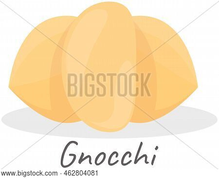 Vector Gnocchi Icon, Group Of Gnocchi, Illustration For Food Blog Or Menu Design, Italian Cuisine. T