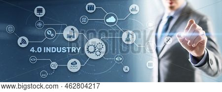 Industry 4.0 - The Fourth Industrial Revolution. Business Technology Concept