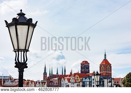 Beautiful Architecture Of The Old City. Gdansk, Poland. European Architecture.