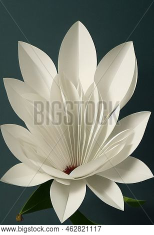 Whitestem Paperflower Is A Desert Flower. White Petals On A Dark Background. An Artistic Illustratio