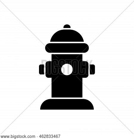 Fire Hydrant Silhouette Icon. Fire Extinguishing Hydrant Black Icon. Isolated Vector Illustration