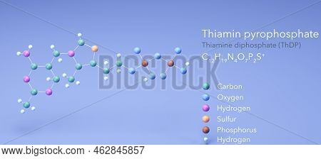 Thiamine Pyrophosphate, Molecular Structures, Thiamine Diphosphate, 3d Model, Structural Chemical Fo