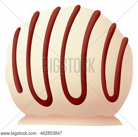Sweet Creamy Dessert Icon. Baked Cake Candy