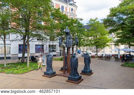 Copenhagen, Denmark - Oktober 02, 2022. The Monument By The Sculptor Jens Galschioet In Honor Of Dan