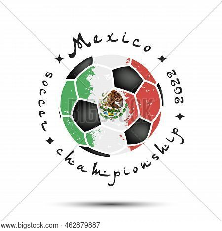 Soccer Ball With Mexico National Flag Colors