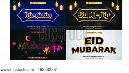 Bundle Of Editable Text Effect Design Vector. Set Of Editable Text Effect Design. Modern Editable Te