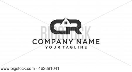 Cr Or Rc Letter Logo Design With Home Vector Design