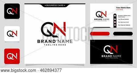 Initial Letter Qn Logo Design Template With Business Card Design