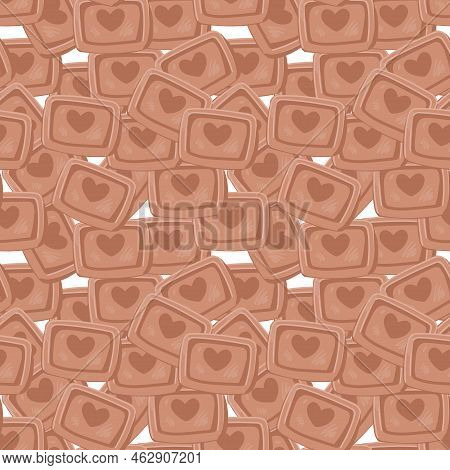 Cookies Seamless Pattern. Texture For Packages. Sweets.