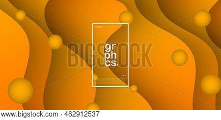 Modern Minimal Abstarct Dynamic Orange Textured Background Design In 3d Style With Wavy Shapes. Eps1