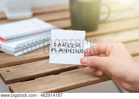 Writing Displaying Text Career Planning. Business Concept Stepwise Planning Of One S Is Possible Pro