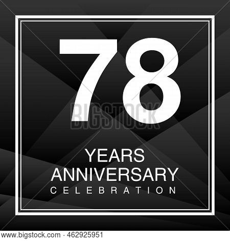 78 Year Anniversary Celebration Logo Vector On Red Background, 78 Number Design, 78th Birthday Logo,