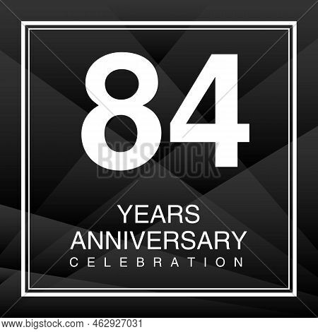 84 Year Anniversary Celebration Logo Vector On Red Background, 84 Number Design, 84th Birthday Logo,