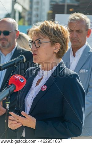 Gdansk, Poland - August 31, 2022: Closeup On Elzbieta Polak During Press Conference On The 42nd Anni
