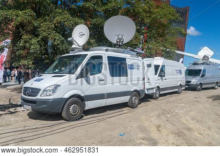 Gdansk, Poland - August 31, 2022: Tvp Broadcast Bus On The 42nd Anniversary Of The August Agreements