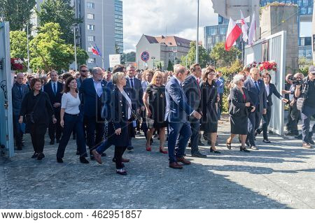 Gdansk, Poland - August 31, 2022: Opening Historic Gate On The 42nd Anniversary Of The August Agreem