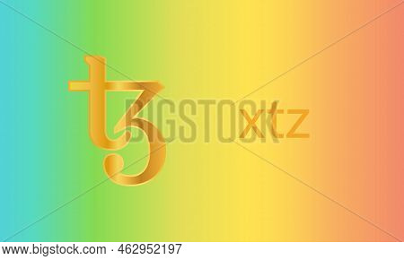 Tezos-xtz Virtual Currency Images. 3d Drawings. Coin Logo