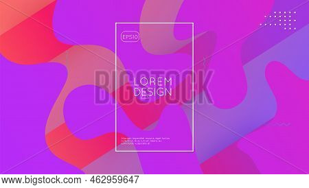 Futuristic Design. Color Landing Page. Pink Memphis Banner. Geom