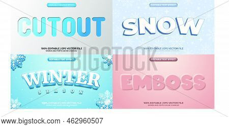 Bundle Of Editable Text Effect Design Vector. Set Of Editable Text Effect Design. Modern Editable Te