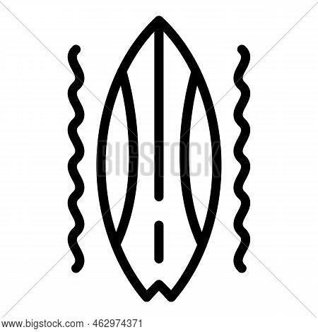 Surf Board Icon Outline Vector. Building City. Bali Indonesia
