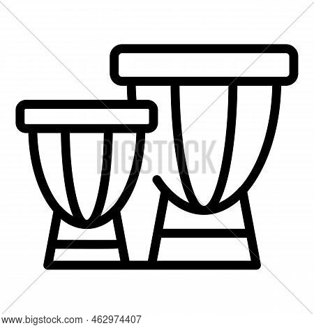 Jakarta Drums Icon Outline Vector. Indonesia Monas. Celebration Festival