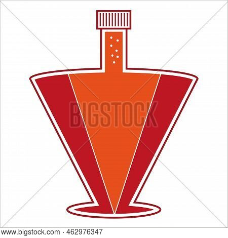 A Bottle Of A Red Drink On A White Background