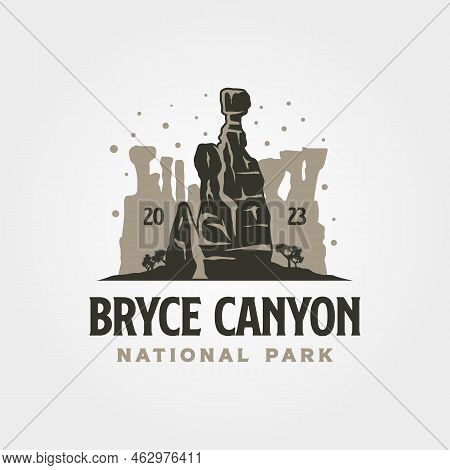 Bryce Canyon Vintage Vector Symbol Illustration Design, Queens Garden Symbol