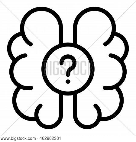 Brain Quiz Icon Outline Vector. Competition Question. Poster Ask