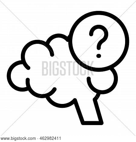 Brain Ask Quiz Icon Outline Vector. Exam Trivia. Poster Show