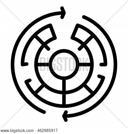 Labyrint Icon Outline Vector. Business Career. Hero Hope