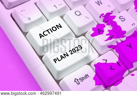 Text Showing Inspiration Action Plan 2023. Business Approach To Do List Contain Number Of Things Be