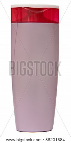 Closed Cosmetic Or Hygiene  Plastic Bottle Of Gel, Liquid Soap, Lotion, Cream, Shampoo. Isolated On