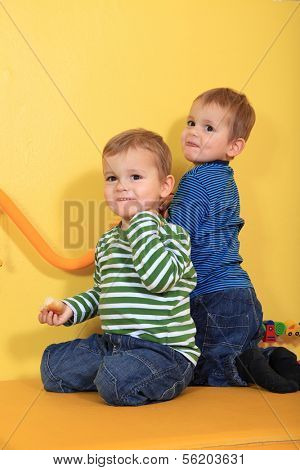 Kids playing in kindergarten.