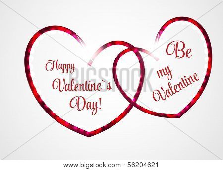 Vector St Valentine Day's Greeting Card in Retro Style Design