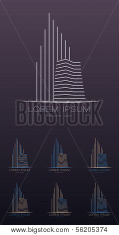 Real Estate Company Vector Logo Design Template