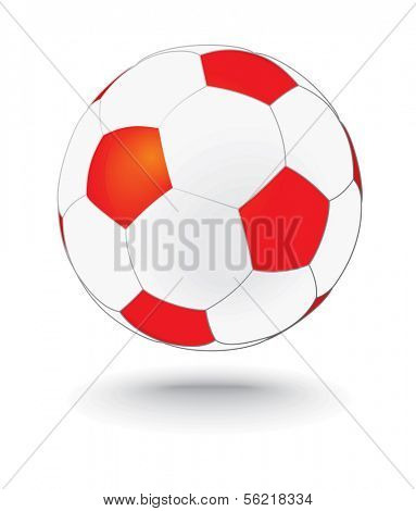 simply red and white soccerball, football
