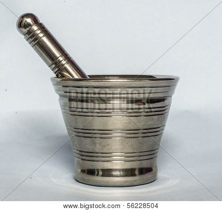 A stainless steel utensil