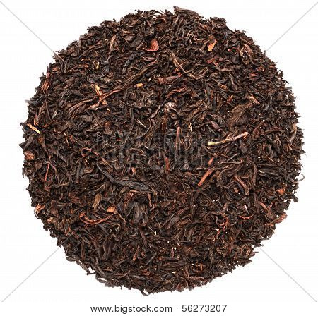 Black Tea Leaves On White Background